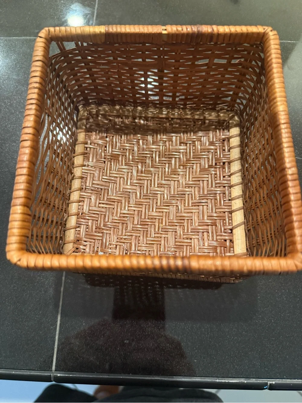 Wicker Square Storage Basket (Great for Keys!) - Brown